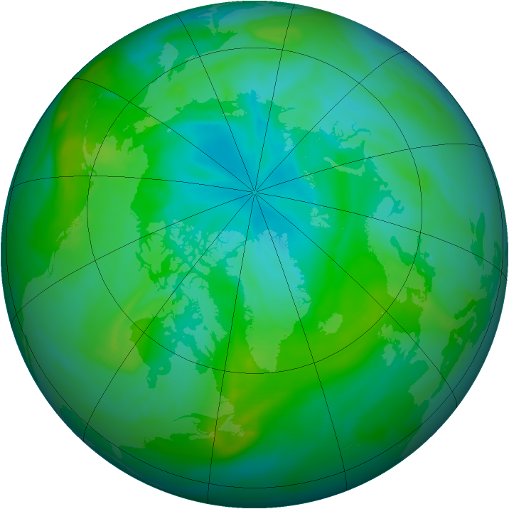 Arctic ozone map for 04 August 2005